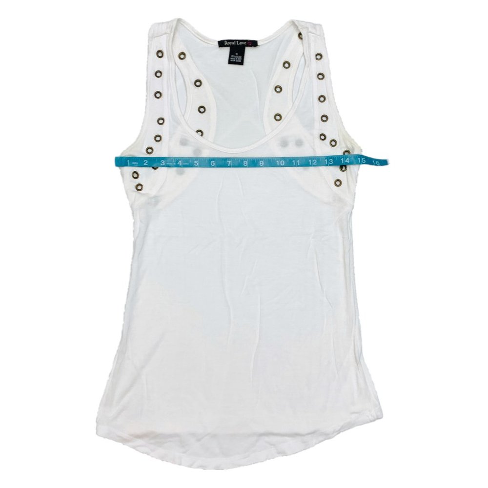 Royal Love, Small, white grommets flowy tank top